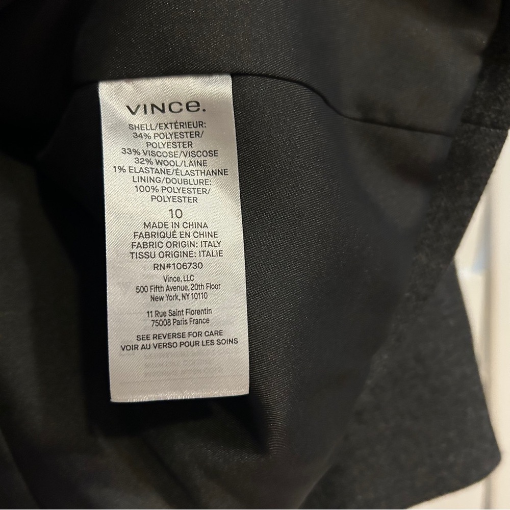 Vince Single Button Classic Blazer Dark Grey Size 10 - Picture 3 of 4